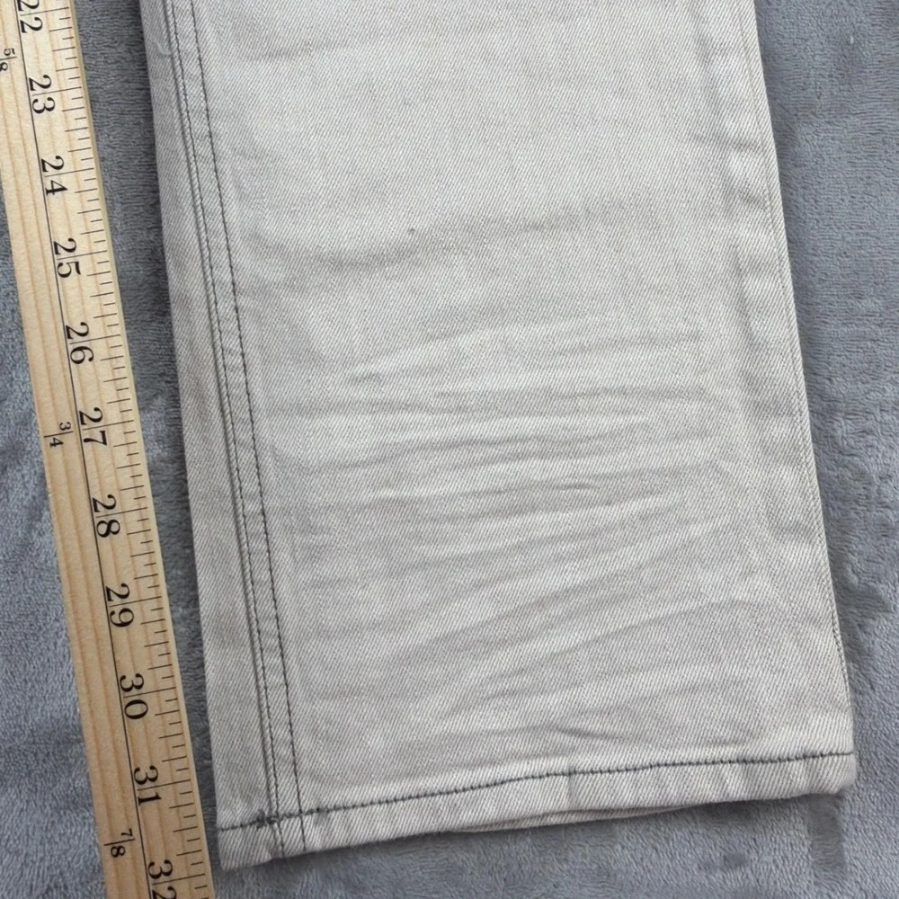Calvin Klein Jeans Mens 34 Slim Straight Low Rise Button Fly Beige Off White NEW